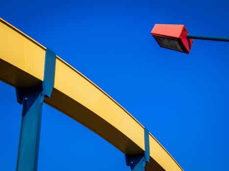 modern bridge with lantern