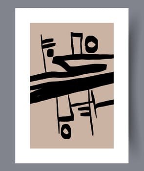 Abstract lines modern sketch wall art print. Printable minimal abstract lines poster. Contemporary decorative background with sketch. Wall artwork for interior design.