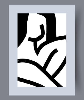 Abstract lines modern sketch wall art print. Printable minimal abstract lines poster. Contemporary decorative background with sketch. Wall artwork for interior design.