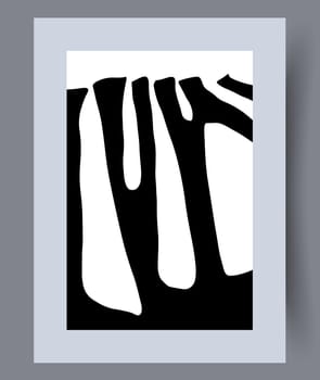 Abstract lines modern sketch wall art print. Printable minimal abstract lines poster. Contemporary decorative background with sketch. Wall artwork for interior design.