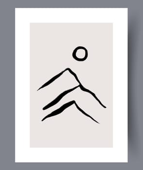 Abstract lines modern sketch wall art print. Printable minimal abstract lines poster. Contemporary decorative background with sketch. Wall artwork for interior design.