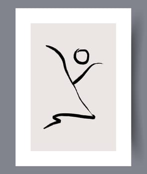 Abstract lines modern sketch wall art print. Printable minimal abstract lines poster. Contemporary decorative background with sketch. Wall artwork for interior design.
