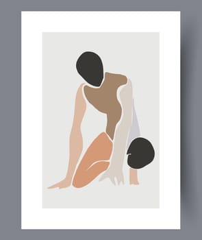 Abstract lines modern sketch wall art print. Printable minimal abstract lines poster. Contemporary decorative background with sketch. Wall artwork for interior design.
