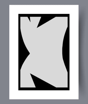 Abstract lines modern sketch wall art print. Printable minimal abstract lines poster. Contemporary decorative background with sketch. Wall artwork for interior design.
