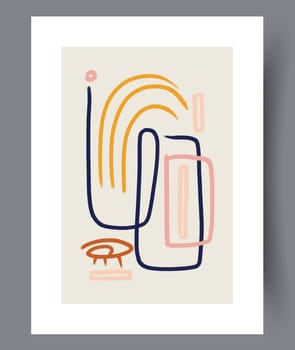 Abstract lines modern sketch wall art print. Printable minimal abstract lines poster. Contemporary decorative background with sketch. Wall artwork for interior design.