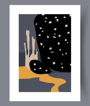 Abstract lines modern sketch wall art print. Printable minimal abstract lines poster. Contemporary decorative background with sketch. Wall artwork for interior design.