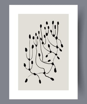 Abstract lines modern sketch wall art print. Printable minimal abstract lines poster. Contemporary decorative background with sketch. Wall artwork for interior design.
