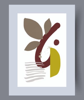 Abstract lines modern sketch wall art print. Printable minimal abstract lines poster. Contemporary decorative background with sketch. Wall artwork for interior design.