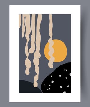 Abstract lines modern sketch wall art print. Printable minimal abstract lines poster. Contemporary decorative background with sketch. Wall artwork for interior design.