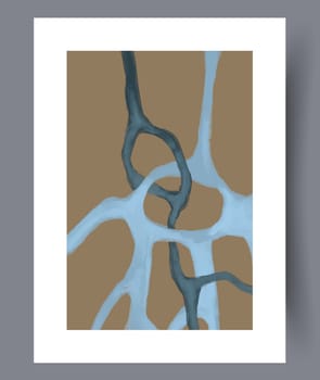 Abstract lines modern sketch wall art print. Printable minimal abstract lines poster. Contemporary decorative background with sketch. Wall artwork for interior design.