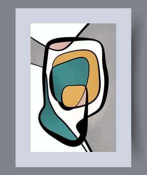 Abstract lines modern sketch wall art print. Printable minimal abstract lines poster. Contemporary decorative background with sketch. Wall artwork for interior design.