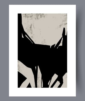 Abstract lines modern sketch wall art print. Printable minimal abstract lines poster. Contemporary decorative background with sketch. Wall artwork for interior design.