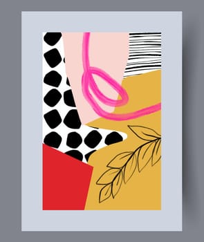 Abstract lines modern sketch wall art print. Printable minimal abstract lines poster. Contemporary decorative background with sketch. Wall artwork for interior design.