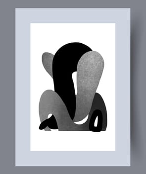 Abstract lines modern sketch wall art print. Printable minimal abstract lines poster. Contemporary decorative background with sketch. Wall artwork for interior design.