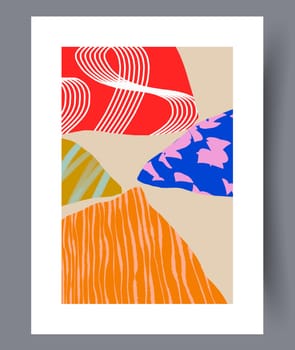 Abstract lines modern sketch wall art print. Printable minimal abstract lines poster. Contemporary decorative background with sketch. Wall artwork for interior design.