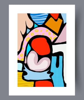 Abstract lines modern sketch wall art print. Printable minimal abstract lines poster. Contemporary decorative background with sketch. Wall artwork for interior design.