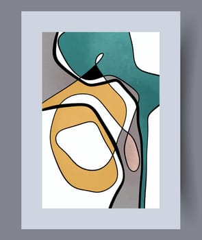 Abstract lines modern sketch wall art print. Printable minimal abstract lines poster. Contemporary decorative background with sketch. Wall artwork for interior design.