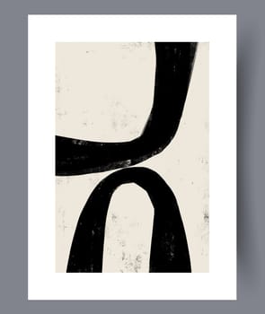 Abstract lines modern sketch wall art print. Printable minimal abstract lines poster. Contemporary decorative background with sketch. Wall artwork for interior design.