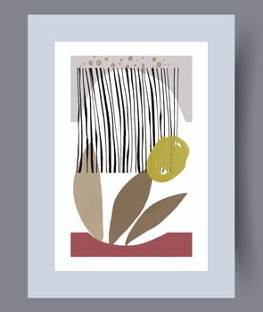 Abstract lines modern sketch wall art print. Printable minimal abstract lines poster. Contemporary decorative background with sketch. Wall artwork for interior design.