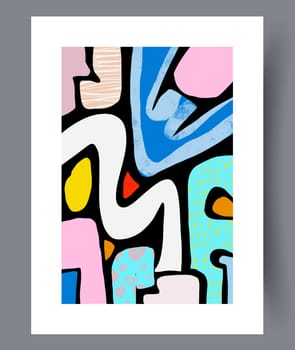 Abstract lines modern sketch wall art print. Printable minimal abstract lines poster. Contemporary decorative background with sketch. Wall artwork for interior design.