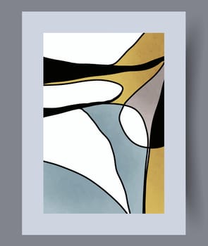 Abstract lines modern sketch wall art print. Printable minimal abstract lines poster. Contemporary decorative background with sketch. Wall artwork for interior design.
