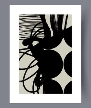 Abstract lines modern sketch wall art print. Printable minimal abstract lines poster. Contemporary decorative background with sketch. Wall artwork for interior design.