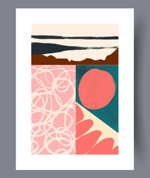 Abstract lines modern sketch wall art print. Printable minimal abstract lines poster. Contemporary decorative background with sketch. Wall artwork for interior design.