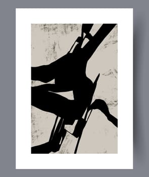 Abstract lines modern sketch wall art print. Printable minimal abstract lines poster. Contemporary decorative background with sketch. Wall artwork for interior design.