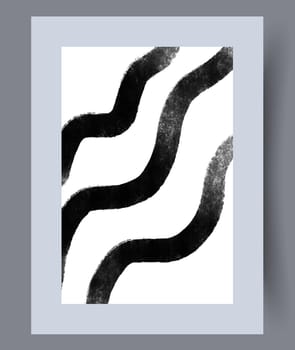Abstract lines modern sketch wall art print. Printable minimal abstract lines poster. Contemporary decorative background with sketch. Wall artwork for interior design.