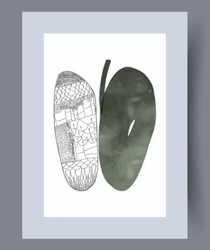 Abstract lines modern sketch wall art print. Printable minimal abstract lines poster. Contemporary decorative background with sketch. Wall artwork for interior design.