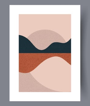 Abstract lines modern sketch wall art print. Printable minimal abstract lines poster. Contemporary decorative background with sketch. Wall artwork for interior design.