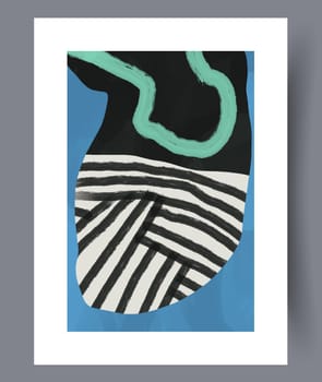 Abstract lines modern sketch wall art print. Printable minimal abstract lines poster. Contemporary decorative background with sketch. Wall artwork for interior design.