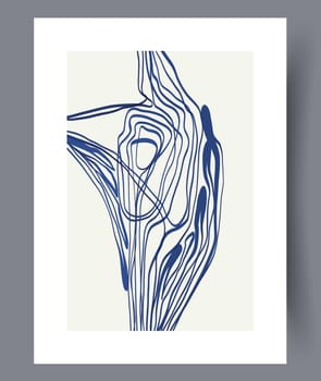 Abstract lines modern sketch wall art print. Printable minimal abstract lines poster. Contemporary decorative background with sketch. Wall artwork for interior design.
