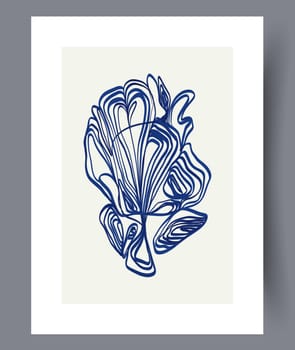Abstract lines modern sketch wall art print. Printable minimal abstract lines poster. Contemporary decorative background with sketch. Wall artwork for interior design.