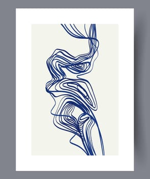 Abstract lines modern sketch wall art print. Printable minimal abstract lines poster. Contemporary decorative background with sketch. Wall artwork for interior design.