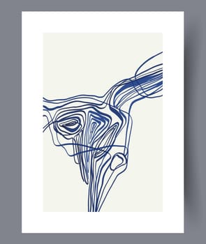 Abstract lines modern sketch wall art print. Printable minimal abstract lines poster. Contemporary decorative background with sketch. Wall artwork for interior design.
