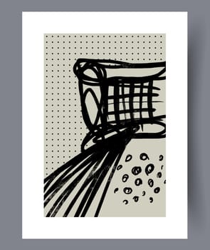 Abstract lines modern sketch wall art print. Printable minimal abstract lines poster. Contemporary decorative background with sketch. Wall artwork for interior design.
