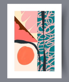Abstract lines modern sketch wall art print. Printable minimal abstract lines poster. Contemporary decorative background with sketch. Wall artwork for interior design.