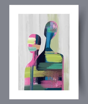 Abstract lines modern sketch wall art print. Printable minimal abstract lines poster. Contemporary decorative background with sketch. Wall artwork for interior design.