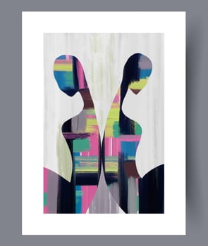 Abstract lines modern sketch wall art print. Printable minimal abstract lines poster. Contemporary decorative background with sketch. Wall artwork for interior design.