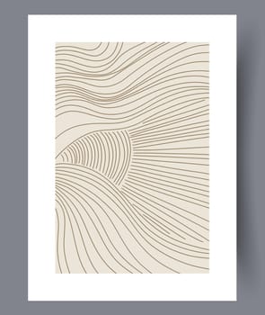 Abstract lines modern sketch wall art print. Printable minimal abstract lines poster. Contemporary decorative background with sketch. Wall artwork for interior design.