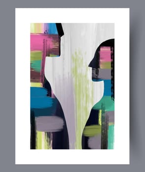 Abstract lines modern sketch wall art print. Printable minimal abstract lines poster. Contemporary decorative background with sketch. Wall artwork for interior design.