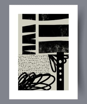 Abstract lines modern sketch wall art print. Printable minimal abstract lines poster. Contemporary decorative background with sketch. Wall artwork for interior design.