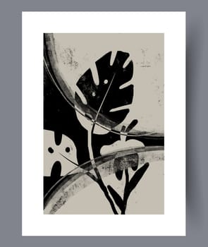 Abstract lines modern sketch wall art print. Printable minimal abstract lines poster. Contemporary decorative background with sketch. Wall artwork for interior design.