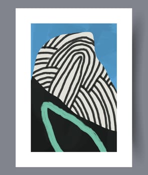Abstract lines modern sketch wall art print. Printable minimal abstract lines poster. Contemporary decorative background with sketch. Wall artwork for interior design.