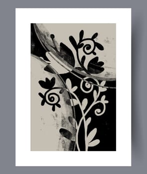 Abstract lines modern sketch wall art print. Printable minimal abstract lines poster. Contemporary decorative background with sketch. Wall artwork for interior design.