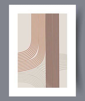 Abstract lines modern sketch wall art print. Printable minimal abstract lines poster. Contemporary decorative background with sketch. Wall artwork for interior design.