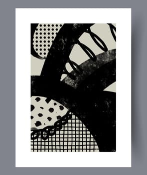 Abstract lines modern sketch wall art print. Printable minimal abstract lines poster. Contemporary decorative background with sketch. Wall artwork for interior design.