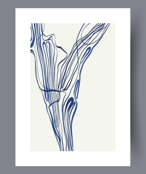 Abstract lines modern sketch wall art print. Printable minimal abstract lines poster. Contemporary decorative background with sketch. Wall artwork for interior design.