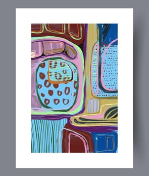 Abstract band creative template wall art print. Wall artwork for interior design. Contemporary decorative background with template. Printable minimal abstract band poster.
